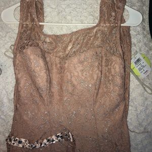 Pink Lace Prom Dress.